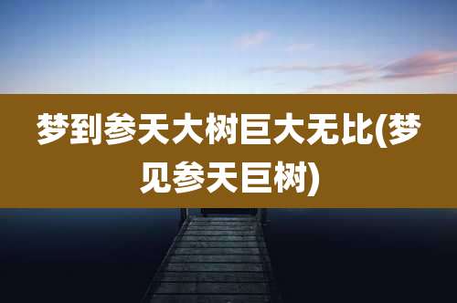 梦到参天大树巨大无比(梦见参天巨树)