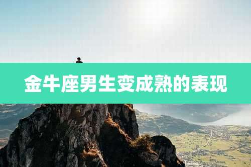 金牛座男生变成熟的表现
