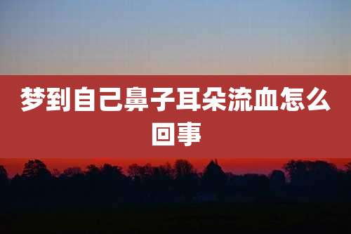 梦到自己鼻子耳朵流血怎么回事