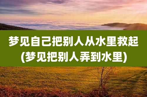 梦见自己把别人从水里救起(梦见把别人弄到水里)