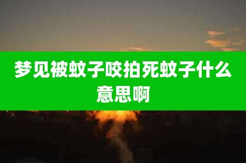 梦见被蚊子咬拍死蚊子什么意思啊