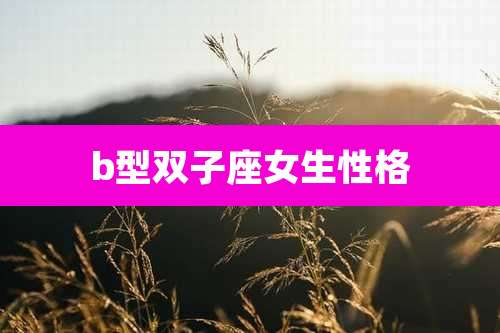 b型双子座女生性格