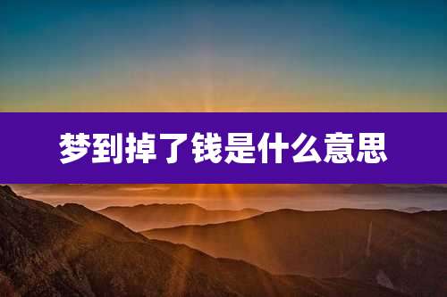 梦到掉了钱是什么意思