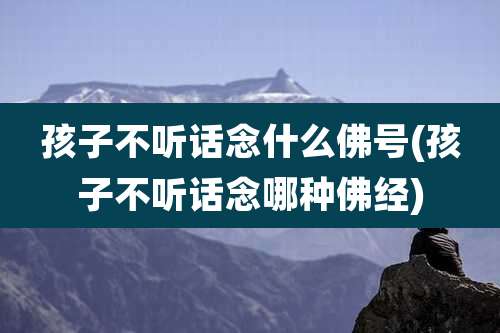 孩子不听话念什么佛号(孩子不听话念哪种佛经)