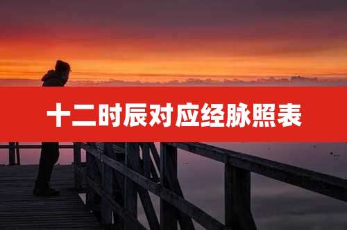 十二时辰对应经脉照表