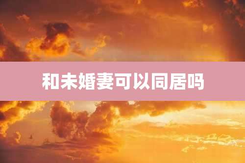 和未婚妻可以同居吗