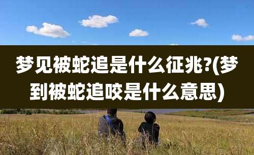 梦见被蛇追是什么征兆?(梦到被蛇追咬是什么意思)