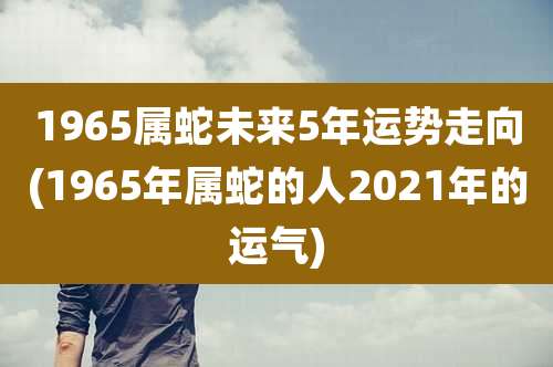 1965属蛇未来5年运势走向(1965年属蛇的人2021年的运气)