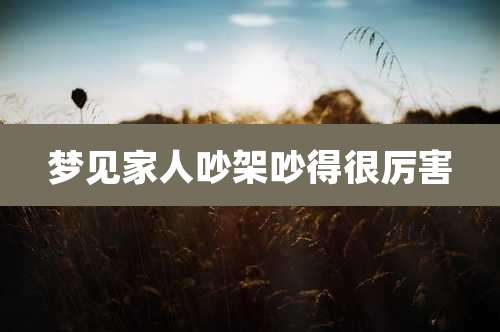 梦见家人吵架吵得很厉害