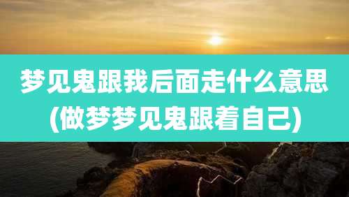 梦见鬼跟我后面走什么意思(做梦梦见鬼跟着自己)