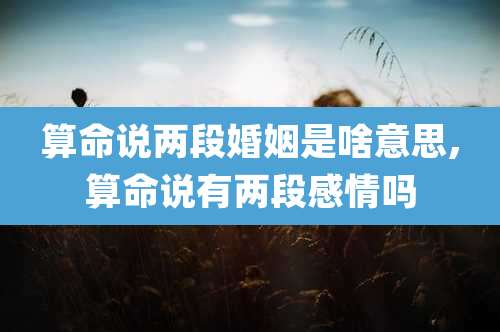 算命说两段婚姻是啥意思,算命说有两段感情吗