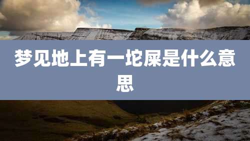 梦见地上有一坨屎是什么意思