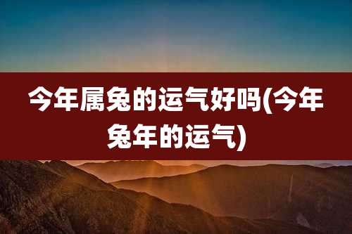 今年属兔的运气好吗(今年兔年的运气)