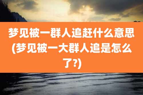 梦见被一群人追赶什么意思(梦见被一大群人追是怎么了?)