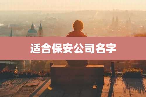适合保安公司名字