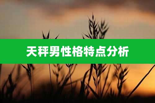 天秤男性格特点分析