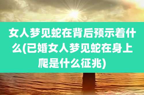 女人梦见蛇在背后预示着什么(已婚女人梦见蛇在身上爬是什么征兆)