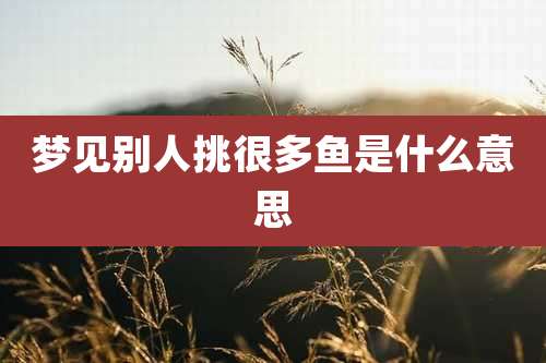 梦见别人挑很多鱼是什么意思