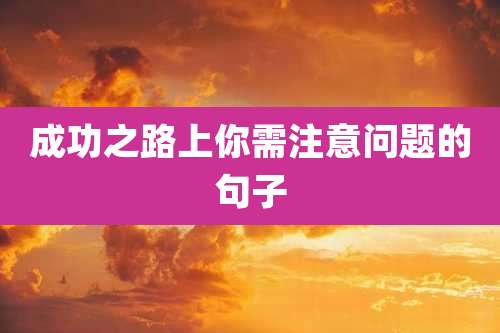 成功之路上你需注意问题的句子