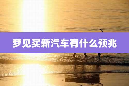 梦见买新汽车有什么预兆