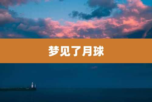 梦见了月球