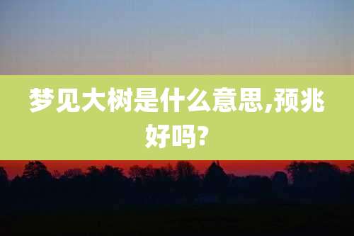 梦见大树是什么意思,预兆好吗?