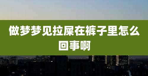 做梦梦见拉屎在裤子里怎么回事啊