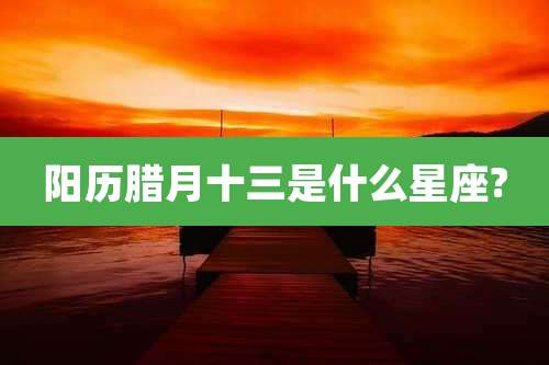 阳历腊月十三是什么星座?