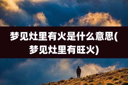 梦见灶里有火是什么意思(梦见灶里有旺火)