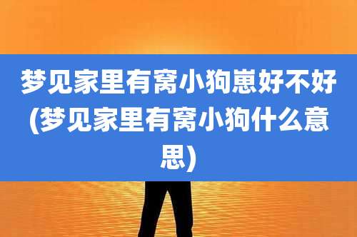 梦见家里有窝小狗崽好不好(梦见家里有窝小狗什么意思)