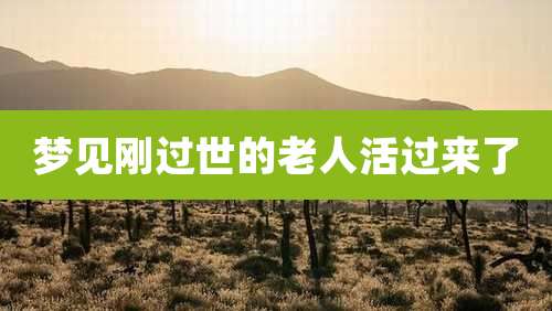 梦见刚过世的老人活过来了