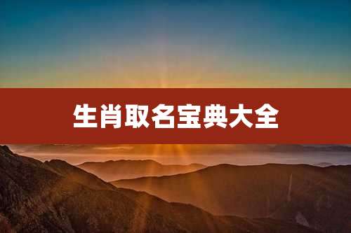 生肖取名宝典大全