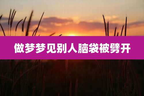 做梦梦见别人脑袋被劈开