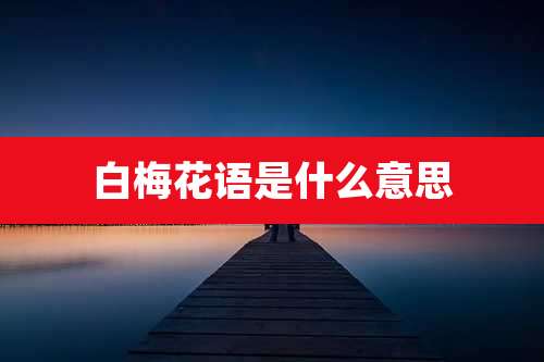 白梅花语是什么意思