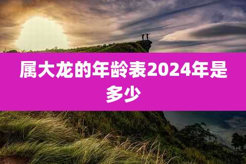 属大龙的年龄表2024年是多少