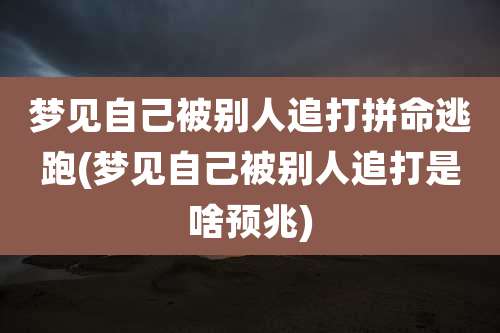 梦见自己被别人追打拼命逃跑(梦见自己被别人追打是啥预兆)