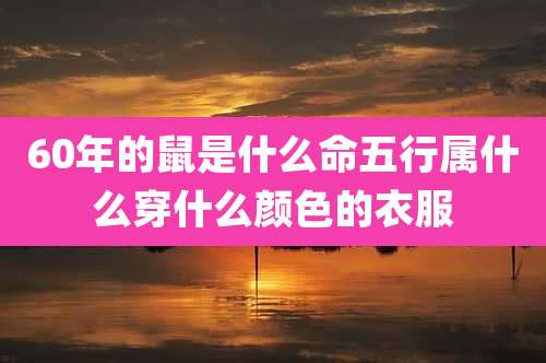 60年的鼠是什么命五行属什么穿什么颜色的衣服