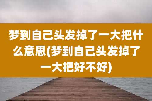 梦到自己头发掉了一大把什么意思(梦到自己头发掉了一大把好不好)
