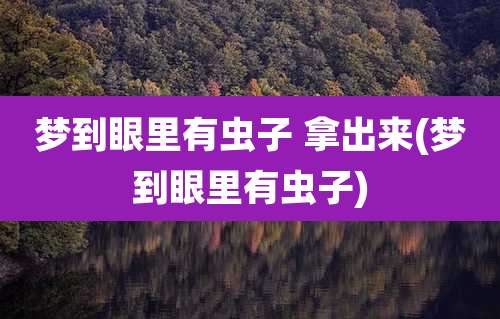 梦到眼里有虫子 拿出来(梦到眼里有虫子)