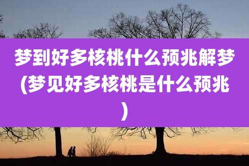 梦到好多核桃什么预兆解梦(梦见好多核桃是什么预兆)