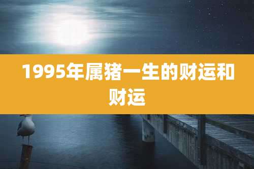 1995年属猪一生的财运和财运