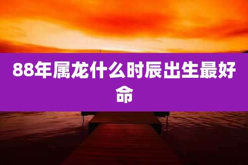 88年属龙什么时辰出生最好命
