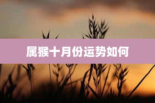 属猴十月份运势如何