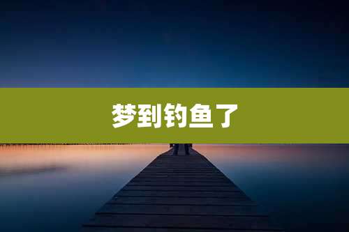梦到钓鱼了