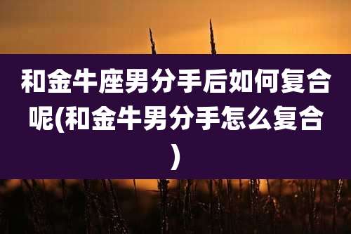 和金牛座男分手后如何复合呢(和金牛男分手怎么复合)