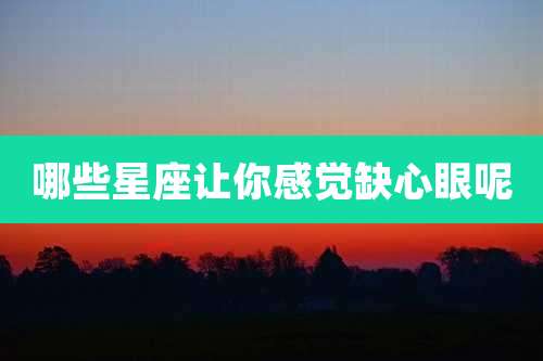哪些星座让你感觉缺心眼呢