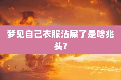 梦见自己衣服沾屎了是啥兆头?