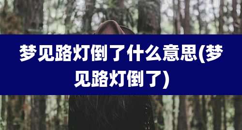 梦见路灯倒了什么意思(梦见路灯倒了)