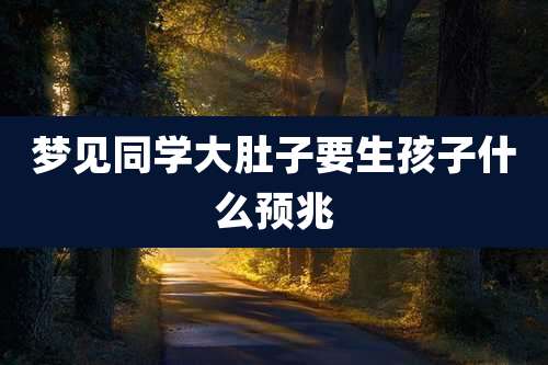 梦见同学大肚子要生孩子什么预兆