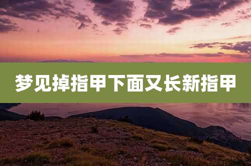 梦见掉指甲下面又长新指甲